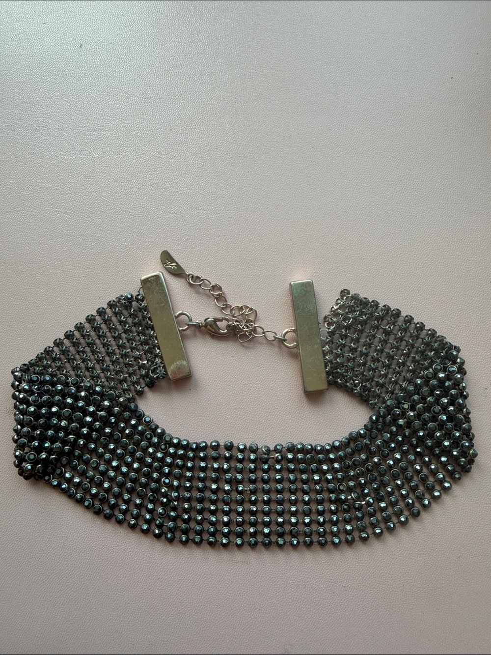 Free People Silver-Tone Multi-Strand Mesh Choker Necklace